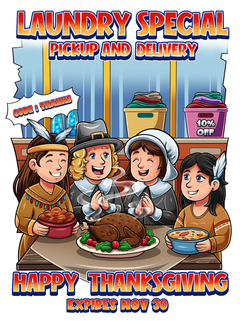 Laundry Pickup and Delivery Service Thanksgiving Special